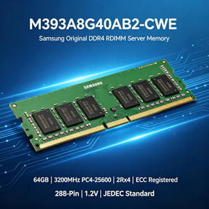 Samsung M393A8G40AB2-CWE 64GB DDR4 3200MHz RDIMM Server Memory, PC4-25600 288-Pin 1.2V ECC Registered 2Rx4 Enterprise RAM Module